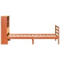 vidaXL Massivholzbett mit Regal ohne Matratze Wachsbraun 90x200 cm vidaXL Massivholzbett mit Regal ohne Matratze Wachsbraun 90x200 cm