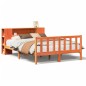 vidaXL Massivholzbett ohne Matratze Wachsbraun 150x200 cm Massivholz vidaXL Massivholzbett ohne Matratze Wachsbraun 150x200 cm Massivholz