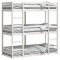 vidaXL Dreifach-Etagenbett Weiß 90x190 cm Massivholz Kiefer vidaXL Dreifach-Etagenbett Weiß 90x190 cm Massivholz Kiefer