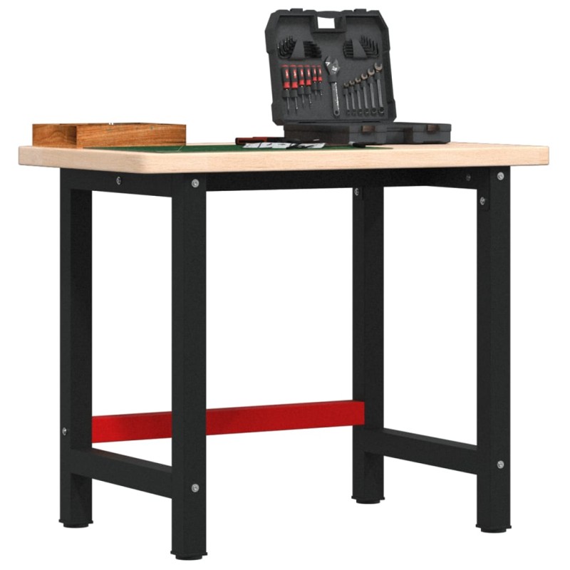 vidaXL Werkbank 100x60x83 cm Massivholz Eiche Rechteckig vidaXL Werkbank 100x60x83 cm Massivholz Eiche Rechteckig