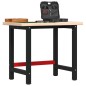 vidaXL Werkbank 100x60x83 cm Massivholz Eiche Rechteckig vidaXL Werkbank 100x60x83 cm Massivholz Eiche Rechteckig