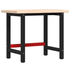 vidaXL Werkbank 100x60x83 cm Massivholz Eiche Rechteckig