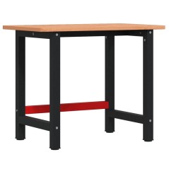 vidaXL Werkbank 100x60x81,5 cm Massivholz Buche Rechteckig
