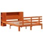 vidaXL Massivholzbett mit Regal ohne Matratze Wachsbraun 135x190 cm vidaXL Massivholzbett mit Regal ohne Matratze Wachsbraun 135x190 cm