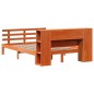 vidaXL Massivholzbett mit Regal ohne Matratze Wachsbraun 135x190 cm vidaXL Massivholzbett mit Regal ohne Matratze Wachsbraun 135x190 cm