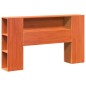 vidaXL Massivholzbett mit Regal ohne Matratze Wachsbraun 135x190 cm vidaXL Massivholzbett mit Regal ohne Matratze Wachsbraun 135x190 cm