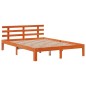 vidaXL Massivholzbett mit Regal ohne Matratze Wachsbraun 135x190 cm vidaXL Massivholzbett mit Regal ohne Matratze Wachsbraun 135x190 cm