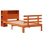 vidaXL Massivholzbett mit Regal ohne Matratze Wachsbraun 100x200 cm vidaXL Massivholzbett mit Regal ohne Matratze Wachsbraun 100x200 cm