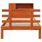 vidaXL Massivholzbett mit Regal ohne Matratze Wachsbraun 100x200 cm vidaXL Massivholzbett mit Regal ohne Matratze Wachsbraun 100x200 cm
