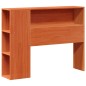vidaXL Massivholzbett mit Regal ohne Matratze Wachsbraun 100x200 cm vidaXL Massivholzbett mit Regal ohne Matratze Wachsbraun 100x200 cm