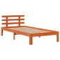 vidaXL Massivholzbett mit Regal ohne Matratze Wachsbraun 100x200 cm vidaXL Massivholzbett mit Regal ohne Matratze Wachsbraun 100x200 cm