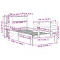 vidaXL Massivholzbett mit Regal ohne Matratze Wachsbraun 100x200 cm vidaXL Massivholzbett mit Regal ohne Matratze Wachsbraun 100x200 cm