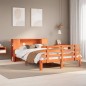 vidaXL Massivholzbett mit Regal ohne Matratze Wachsbraun 120x200 cm vidaXL Massivholzbett mit Regal ohne Matratze Wachsbraun 120x200 cm