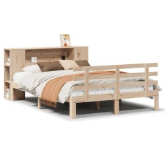 vidaXL Massivholzbett mit Regal ohne Matratze 160x200 cm Kiefer