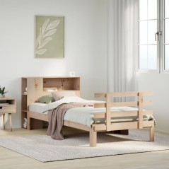 vidaXL Massivholzbett mit Regal ohne Matratze 100x200 cm Kiefer