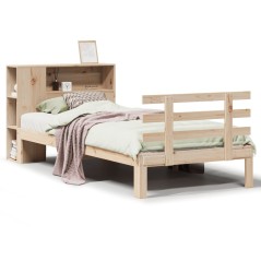vidaXL Massivholzbett mit Regal ohne Matratze 100x200 cm Kiefer