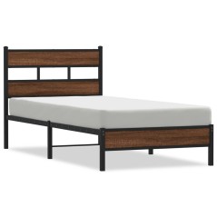 vidaXL Bettgestell ohne Matratze Braun Eiche 90x200 cm Holzwerkstoff