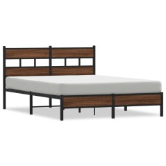 vidaXL Bettgestell ohne Matratze Braun Eiche 140x190 cm Holzwerkstoff