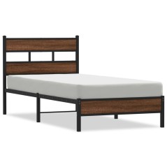 vidaXL Bettgestell ohne Matratze Braun Eiche 100x200 cm Holzwerkstoff
