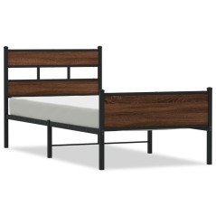vidaXL Bettgestell ohne Matratze Braun Eiche 90x190 cm Holzwerkstoff