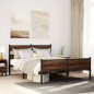 vidaXL Bettgestell ohne Matratze Braun Eiche 137x190 cm Holzwerkstoff vidaXL Bettgestell ohne Matratze Braun Eiche 137x190 cm Holzwerkstoff