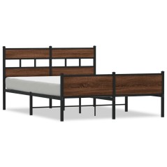 vidaXL Bettgestell ohne Matratze Braun Eiche 137x190 cm Holzwerkstoff