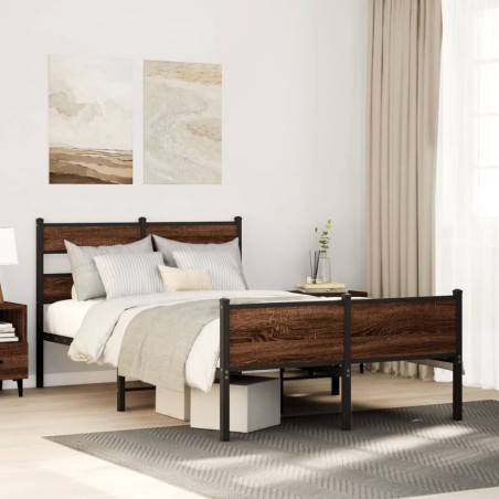 vidaXL Bettgestell ohne Matratze Braun Eiche 120x190 cm Holzwerkstoff