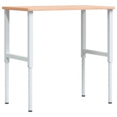vidaXL Werkbank 100x60x(71,5-98) cm Massivholz Buche Rechteckig