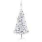 vidaXL Künstlicher Weihnachtsbaum Beleuchtung & Kugeln Silber 120 cm vidaXL Künstlicher Weihnachtsbaum Beleuchtung & Kugeln Silber 120 cm