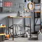 vidaXL Werkbank Dunkelbraun 100x60x(71,5-98) cm Massivholz Eiche vidaXL Werkbank Dunkelbraun 100x60x(71,5-98) cm Massivholz Eiche