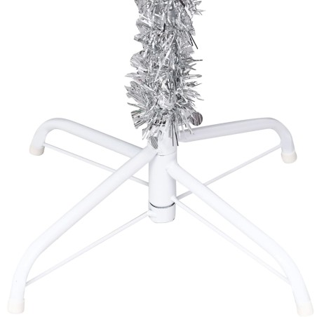 vidaXL Künstlicher Weihnachtsbaum Beleuchtung & Kugeln Silber 120 cm