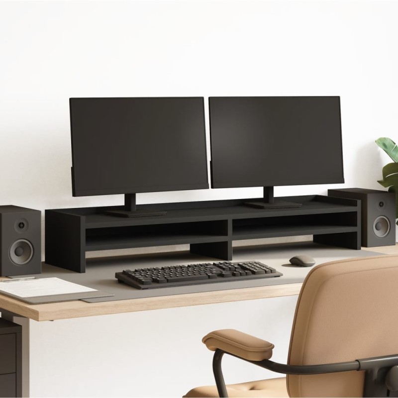 vidaXL Monitorständer Schwarz 100x24x16 cm Holzwerkstoff vidaXL Monitorständer Schwarz 100x24x16 cm Holzwerkstoff