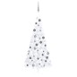 Künstlicher Halber Weihnachtsbaum mit LEDs & Kugeln Weiß 240 cm Künstlicher Halber Weihnachtsbaum mit LEDs & Kugeln Weiß 240 cm