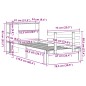 vidaXL Massivholzbett mit Regal ohne Matratze Wachsbraun 75x190 cm vidaXL Massivholzbett mit Regal ohne Matratze Wachsbraun 75x190 cm