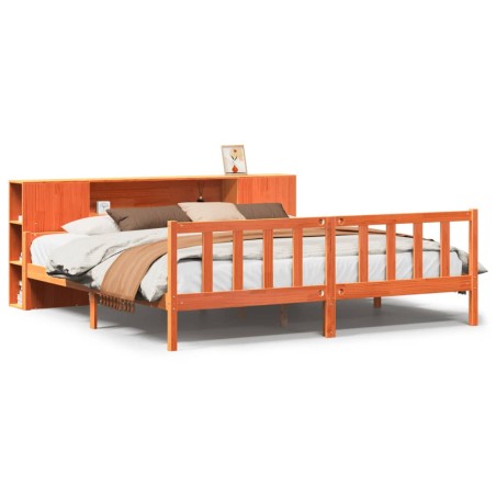 vidaXL Massivholzbett ohne Matratze Wachsbraun 180x200 cm Massivholz