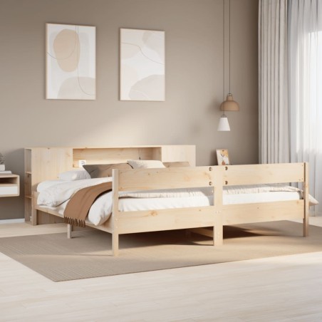 vidaXL Massivholzbett mit Regal ohne Matratze 200x200 cm Kiefer
