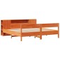 vidaXL Massivholzbett mit Regal ohne Matratze Wachsbraun 180x200 cm vidaXL Massivholzbett mit Regal ohne Matratze Wachsbraun 180x200 cm