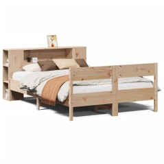 vidaXL Massivholzbett mit Regal ohne Matratze 140x200 cm Kiefer