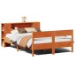 vidaXL Massivholzbett mit Regal ohne Matratze Wachsbraun 120x190 cm vidaXL Massivholzbett mit Regal ohne Matratze Wachsbraun 120x190 cm