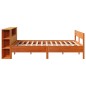 vidaXL Massivholzbett mit Regal ohne Matratze Wachsbraun 120x190 cm vidaXL Massivholzbett mit Regal ohne Matratze Wachsbraun 120x190 cm