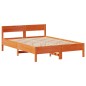 vidaXL Massivholzbett mit Regal ohne Matratze Wachsbraun 120x190 cm vidaXL Massivholzbett mit Regal ohne Matratze Wachsbraun 120x190 cm