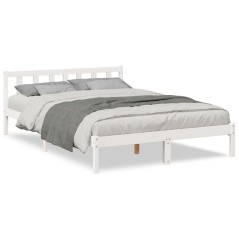 vidaXL Massivholzbett Extra Lang ohne Matratze Weiß 140x220 Kieferholz