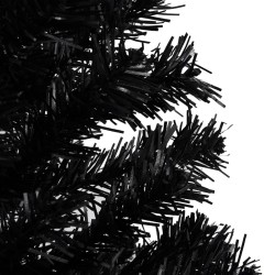 Künstlicher Weihnachtsbaum mit LEDs & Kugeln Schwarz 240 cm PVC