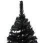Künstlicher Weihnachtsbaum mit LEDs & Kugeln Schwarz 240 cm PVC Künstlicher Weihnachtsbaum mit LEDs & Kugeln Schwarz 240 cm PVC