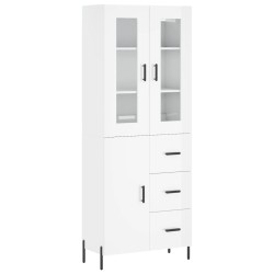 Highboard Hochglanz-Weiß 69,5x34x180 cm Holzwerkstoff