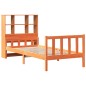 vidaXL Massivholzbett mit Regal ohne Matratze Wachsbraun 75x190 cm vidaXL Massivholzbett mit Regal ohne Matratze Wachsbraun 75x190 cm