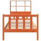 vidaXL Massivholzbett mit Regal ohne Matratze Wachsbraun 75x190 cm vidaXL Massivholzbett mit Regal ohne Matratze Wachsbraun 75x190 cm