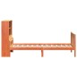 vidaXL Massivholzbett mit Regal ohne Matratze Wachsbraun 75x190 cm vidaXL Massivholzbett mit Regal ohne Matratze Wachsbraun 75x190 cm