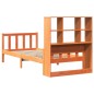 vidaXL Massivholzbett mit Regal ohne Matratze Wachsbraun 75x190 cm vidaXL Massivholzbett mit Regal ohne Matratze Wachsbraun 75x190 cm