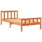 vidaXL Massivholzbett mit Regal ohne Matratze Wachsbraun 75x190 cm vidaXL Massivholzbett mit Regal ohne Matratze Wachsbraun 75x190 cm